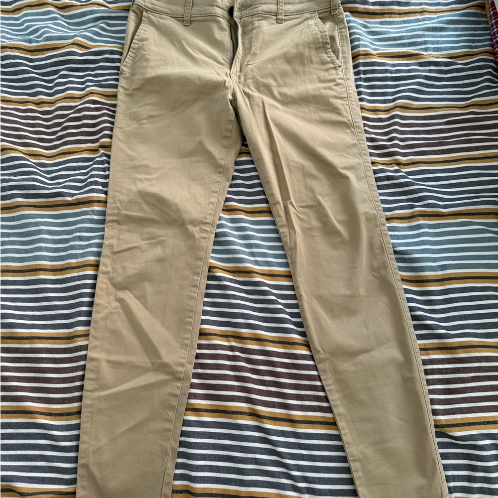 Hollister Tan Chinos Classic Straight-Leg Cotton